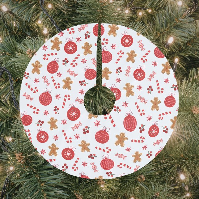 Weihnachtsroter Weihnachtsschmuck  Polyester Weihnachtsbaumdecke (Von Creator hochgeladen)