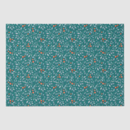 Weihnachtsrotes Beerenmuster Moderne aquamarine Mo Seidenpapier