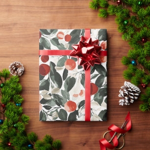 Weihnachtsrotes Berries Geschenkpapier
