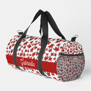 Weihnachtsrotes florales Botanik Duffle Bag