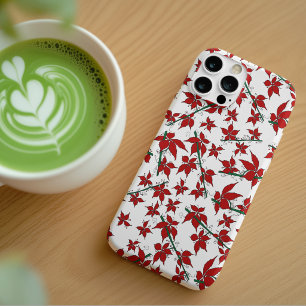 Weihnachtsrotes florales botanisches Muster iPhone 16 Hülle