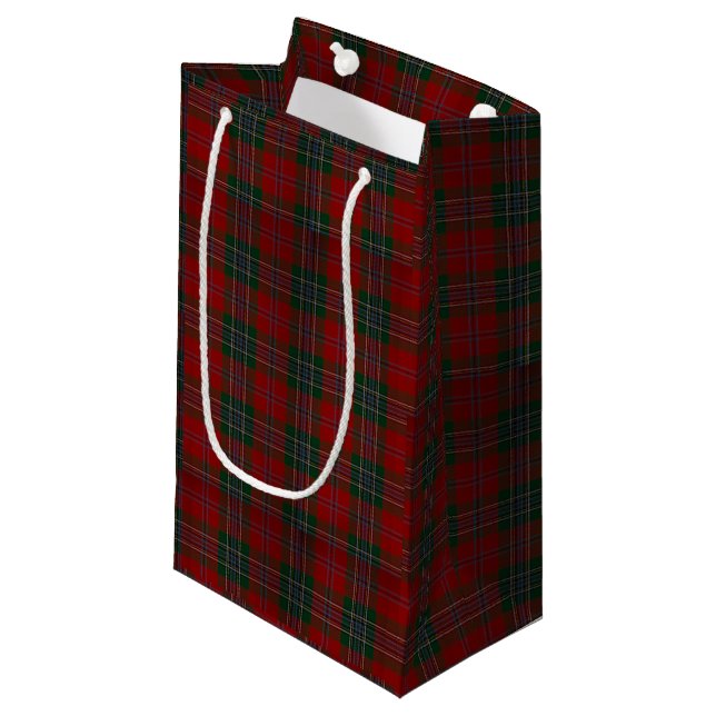 Weihnachtsrotes kariertes kleine geschenktüte (Vorderseite Schrägansicht)