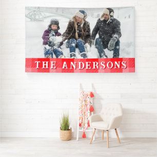 Weihnachtsrotes Karo Ferien diagonale Streifen Banner
