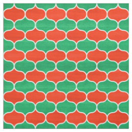 Weihnachtsrotes und grünes geometrisches Ogee Stoff
