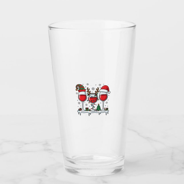 Weihnachtsrotweingläser Feiertagsvektor Glas (Vorderseite)