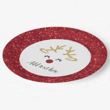 Weihnachtsrotwild-Papier-Teller