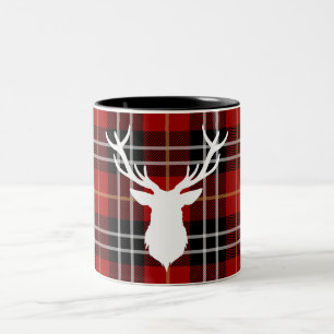 WEIHNACHTSrotwild %PIPE% ROTE KARIERTE %PIPE% Zweifarbige Tasse