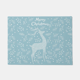 Weihnachtsrotwild und -schneeflocke fußmatte