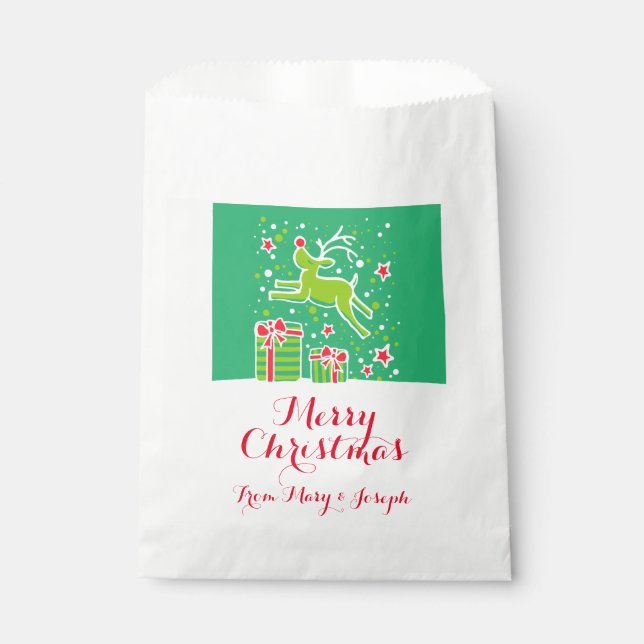 Weihnachtsrüben für Rentiere, grüne rote Geschenkt Geschenktütchen (Vorderseite)
