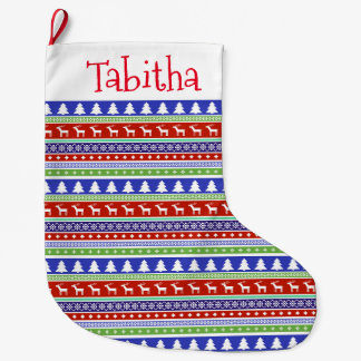 Weihnachtsrüber, Bäume und Schneeflocken Großer Weihnachtsstrumpf