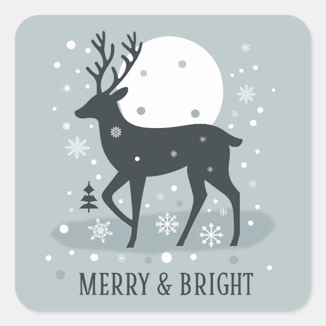 Weihnachtsrübersticker Quadratischer Aufkleber (Vorderseite)
