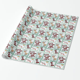 Weihnachtsrudolph-Ren-Namen Geschenkpapier
