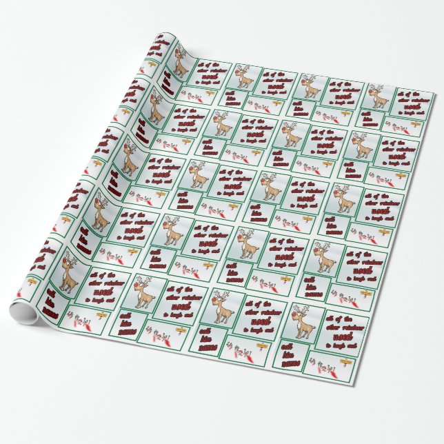 Weihnachtsrudolph-Ren-Namen Geschenkpapier (Ungerollt)