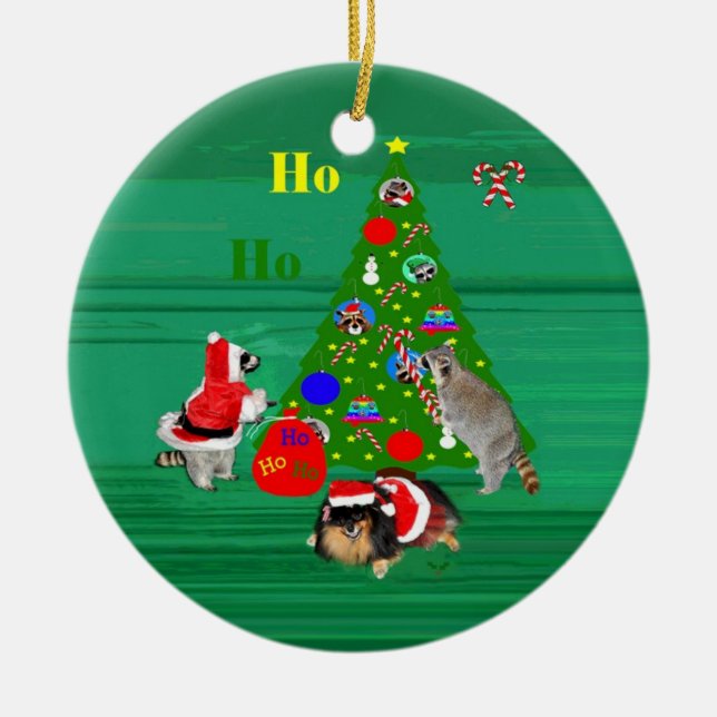 Weihnachtsrunde Verzierung Keramik Ornament (Vorne)