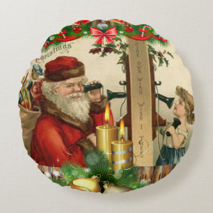 Weihnachtsrundkissen, Vintag Rundes Kissen