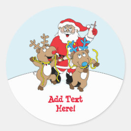Weihnachtsrundklemmer Weihnachtsmann personalisier Runder Aufkleber