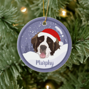 WeihnachtsSaint Bernard Keramik Ornament