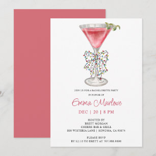 Weihnachtssaison Bachelorette Cocktail Party Einladung
