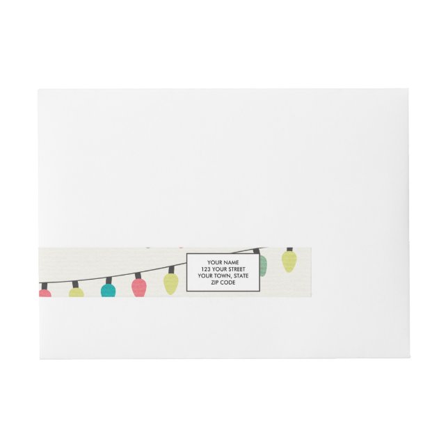 Weihnachtssaison des Lichtermusters Rundum-Adressaufkleber (Vorderseite)