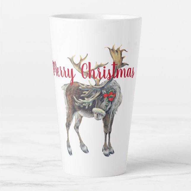 Weihnachtssaison mit individualisierbarer Begrüßun Milchtasse (Vorderseite)
