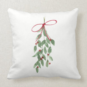 Weihnachtssaison Wasserfarbe Mistletoe Kissen