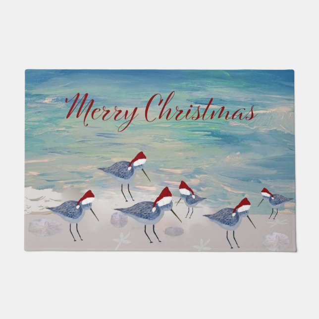 Weihnachtssandpipers Küste Holiday Haustür Fußmatte (Vorderseite)