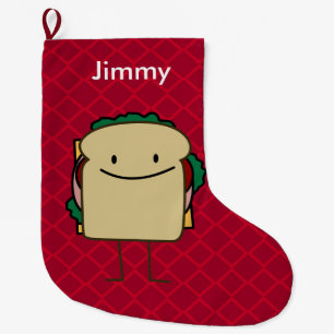 Weihnachtssandwich - Käsetomatekopfsalat Großer Weihnachtsstrumpf