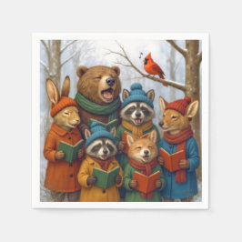 Weihnachtssänger Waldtiere Serviette
