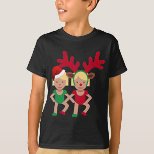 Weihnachtssanta-Zwillinge Emoji T-Shirt