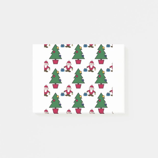 Weihnachtsscene-nahtloses Muster Post-it Klebezettel (Vorderseite)