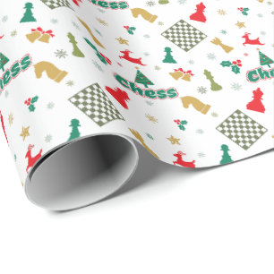 Weihnachtsschach - Stücke, Bäume, Heilige und Re Geschenkpapier