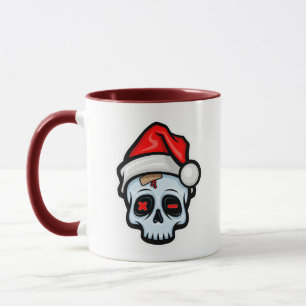 Weihnachtsschädel, Cartoon Stil Tasse