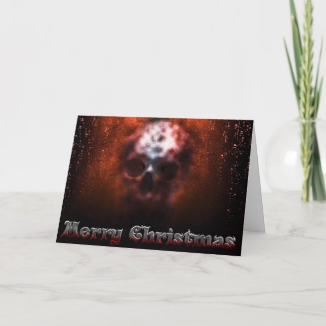 Weihnachtsschädel Feiertagskarte (Vorderseite)