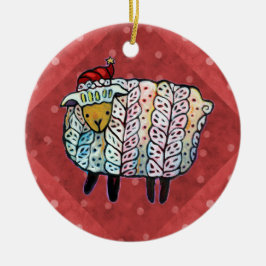 Weihnachtsschaf-Baum-Verzierung Keramikornament