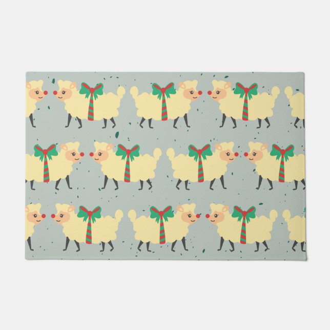 Weihnachtsschaf Fußmatte (Vorderseite)