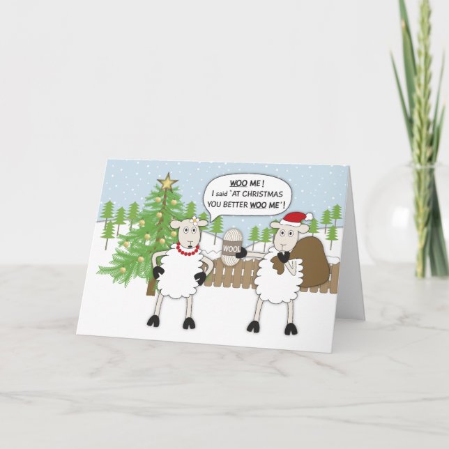 Weihnachtsschaf-Humor Feiertagskarte (Vorderseite)