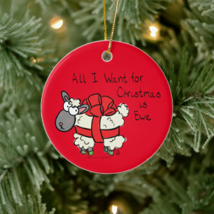Weihnachtsschaf Kinder Cartoon Keramik Ornament