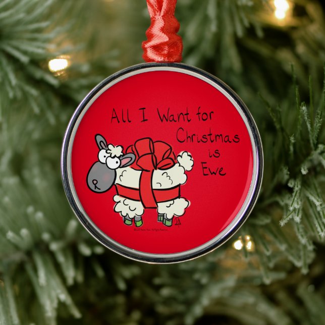 Weihnachtsschaf Kinder Cartoon Ornament Aus Metall (Baum)