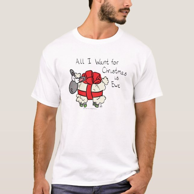 Weihnachtsschaf Kinder Cartoon T-Shirt (Vorderseite)
