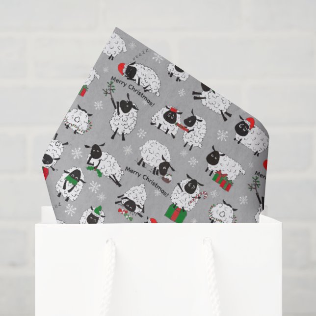 Weihnachtsschaf Seidenpapier (Geschenktüte)