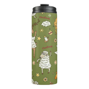Weihnachtsschaf Thermosbecher