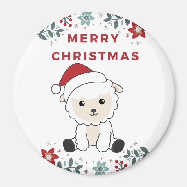 Weihnachtsschaf Winter Animals Magnet (Vorne)