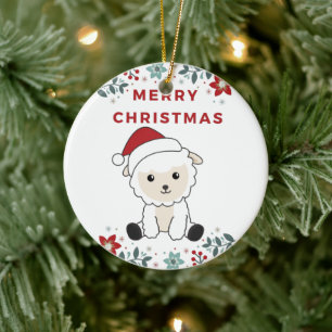 Weihnachtsschaf Wintertiere Keramik Ornam Ornament