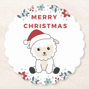 Weihnachtsschaf Wintertiere Untersetzer