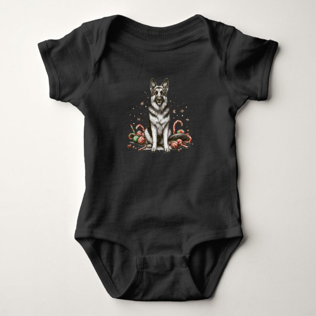 Weihnachtsschäfer Baby Strampler (Vorderseite)
