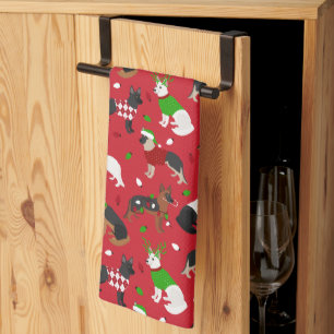 Weihnachtsschäfer Geschirrtuch
