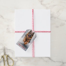 Weihnachtsschäfer im Schnee Geschenkanhänger