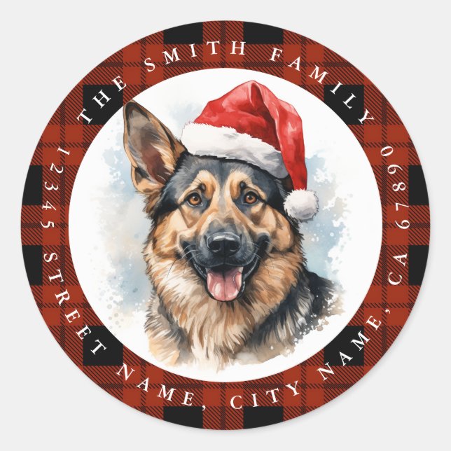 Weihnachtsschäfer Runder Aufkleber (Vorderseite)