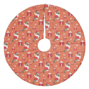 Weihnachtsschäfer und Präsentationsmuster Fleece Weihnachtsbaumdecke