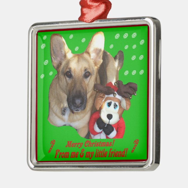 Weihnachtsschäfer und Toy Rentier Silbernes Ornament (Links)